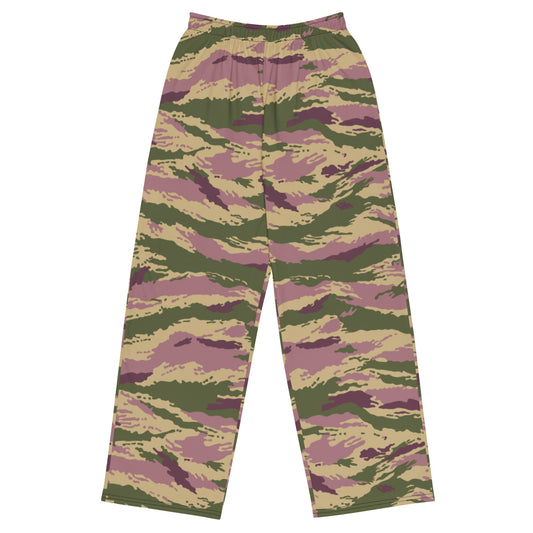 Russian Tiger Stripe Kamysh PFO CAMO unisex wide-leg pants - 2XS - Wide-leg Pants