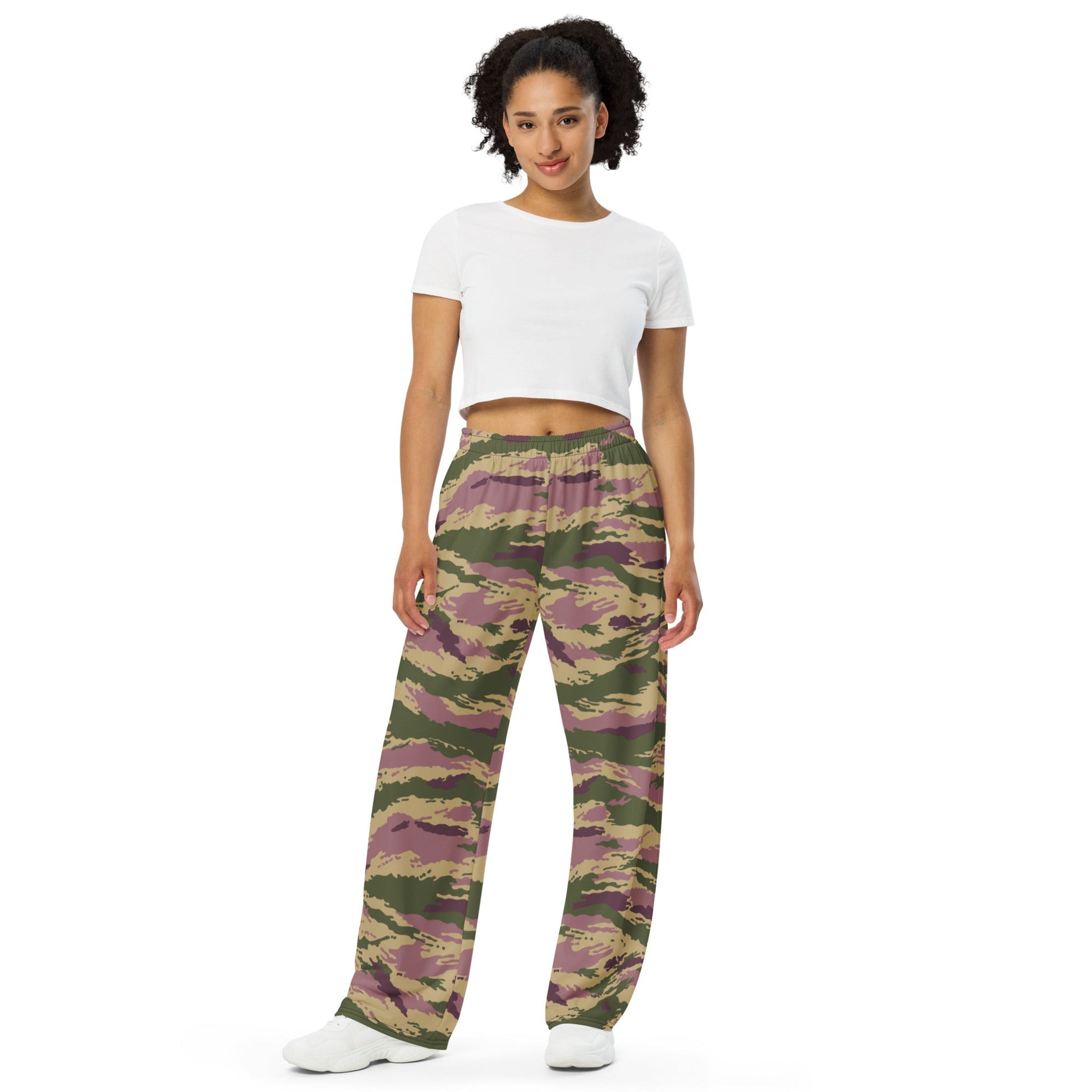 Russian Tiger Stripe Kamysh PFO CAMO unisex wide-leg pants - Wide-leg Pants