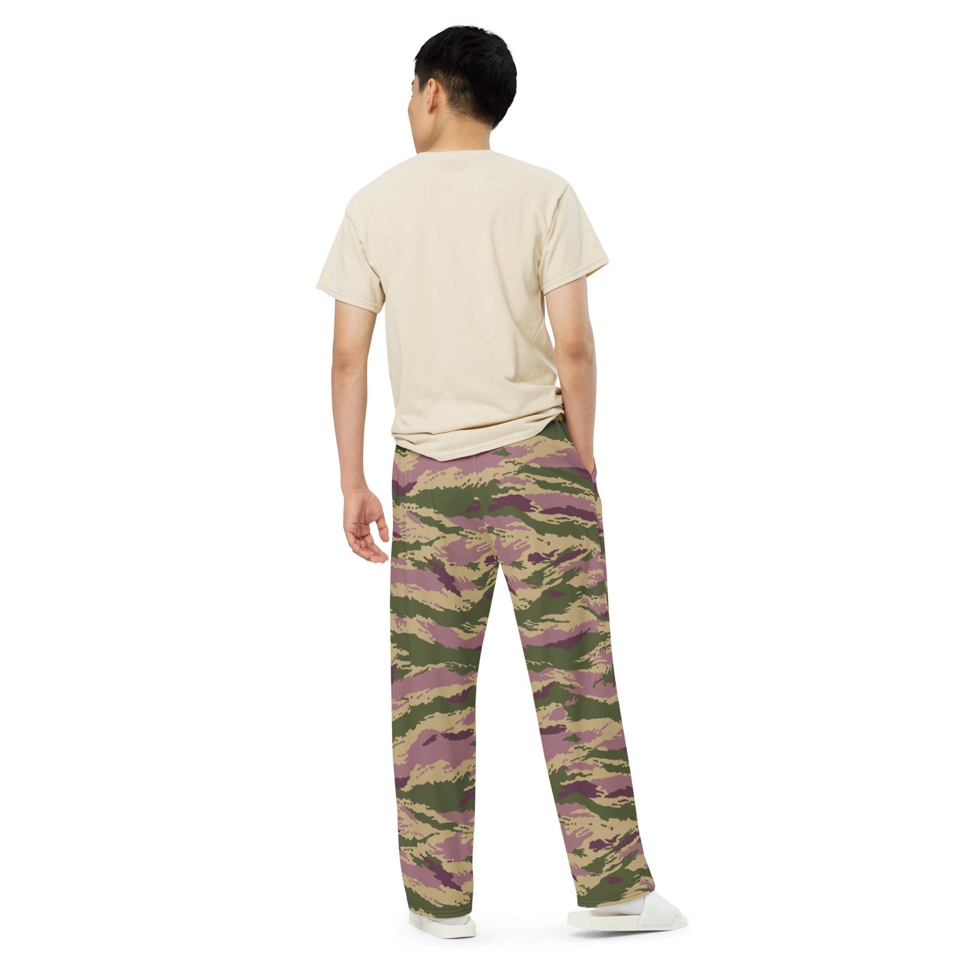 Russian Tiger Stripe Kamysh PFO CAMO unisex wide-leg pants - Wide-leg Pants