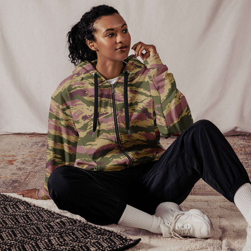 Tiger Stripe Kamysh Rosewood CAMO Unisex Zip Hoodie