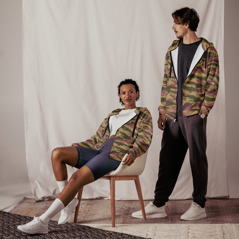Tiger Stripe Kamysh Rosewood CAMO Unisex Zip Hoodie