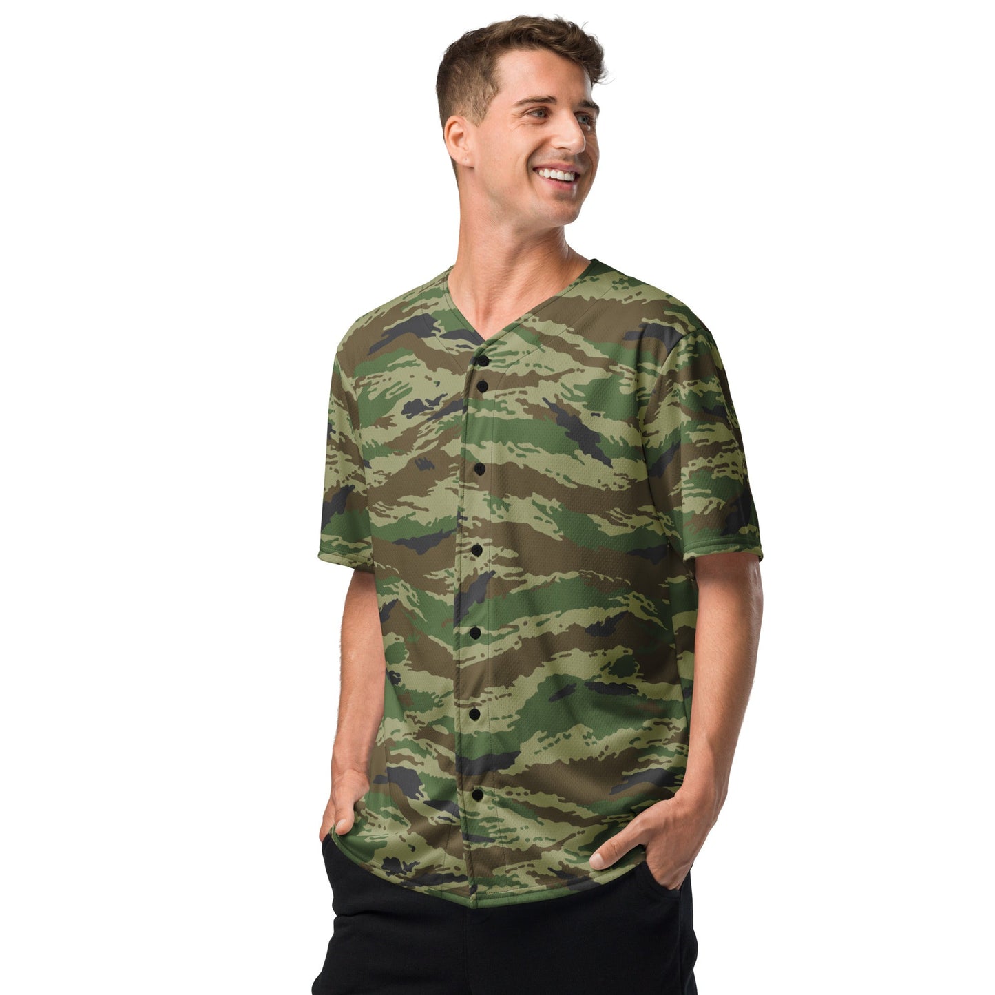 Russian Tiger Stripe Kamysh REX CAMO baseball jersey - Baseball Jerseys