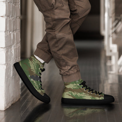 Russian Tiger Stripe Kamysh REX CAMO Mens high top canvas shoes - 5 - High Top Canvas Shoes