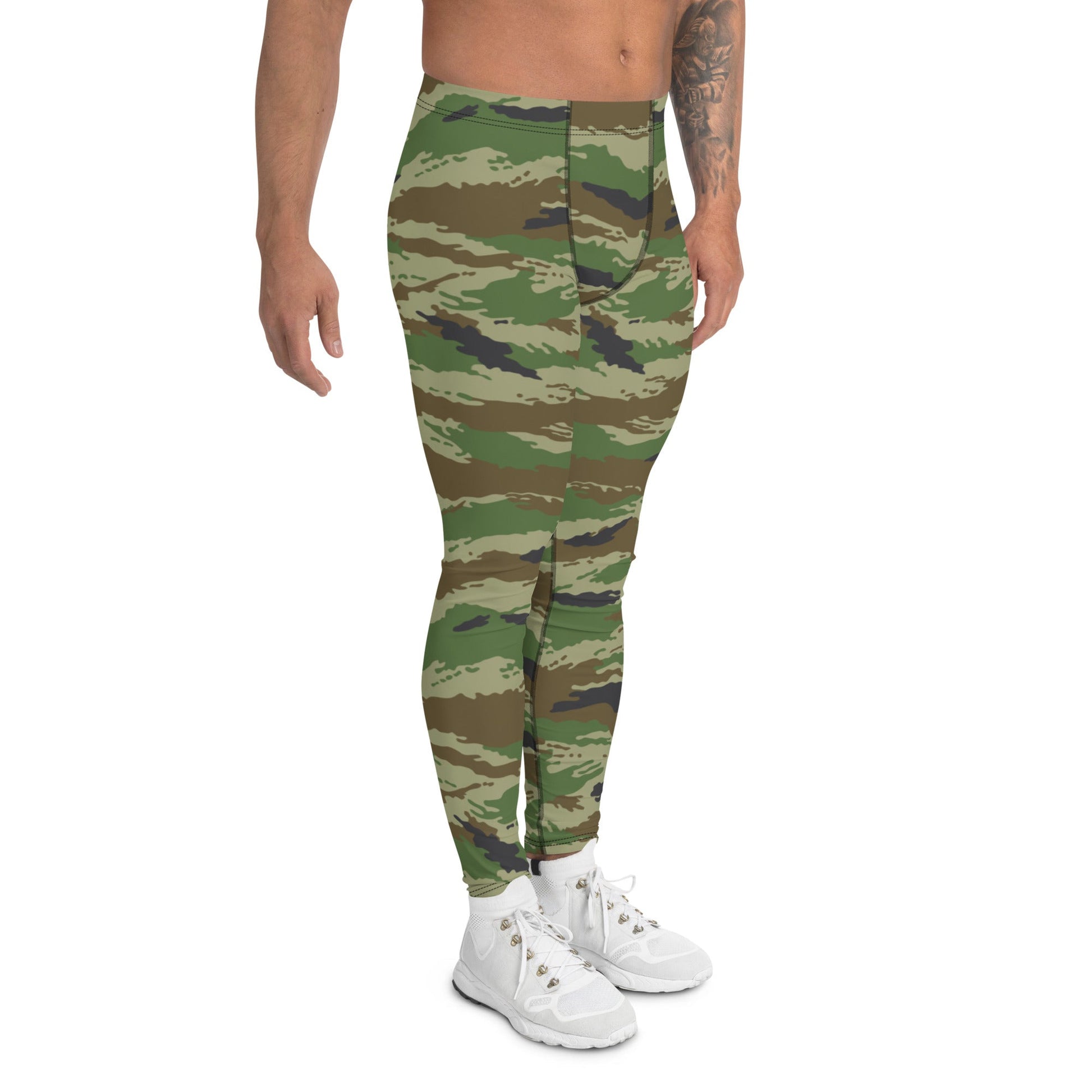 Russian Tiger Stripe Kamysh REX CAMO Mens Leggings