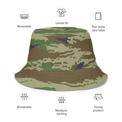 Russian Tiger Stripe Kamysh REX CAMO Reversible bucket hat - Bucket Hats