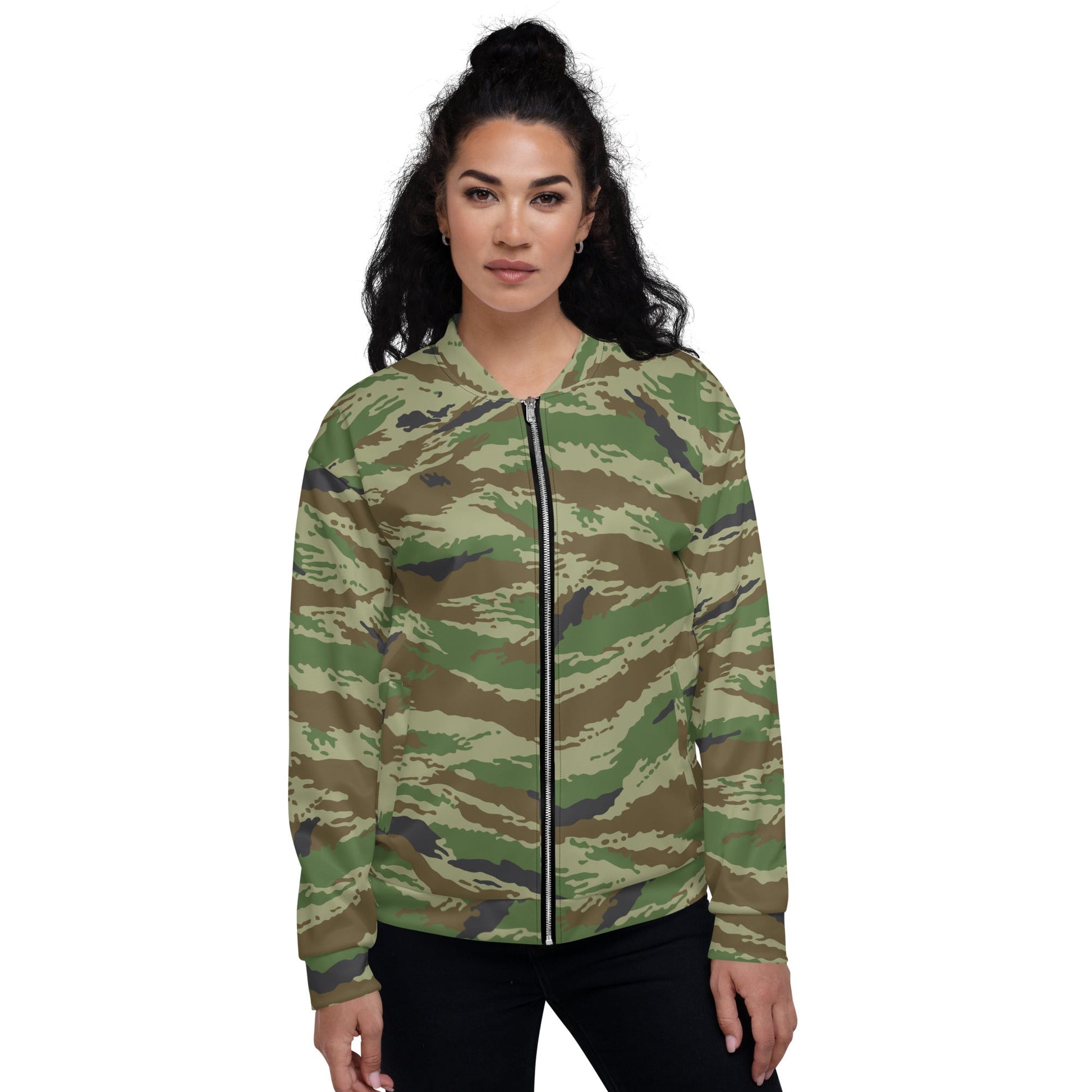 Russian Tiger Stripe Kamysh REX CAMO Unisex Bomber Jacket - Jackets