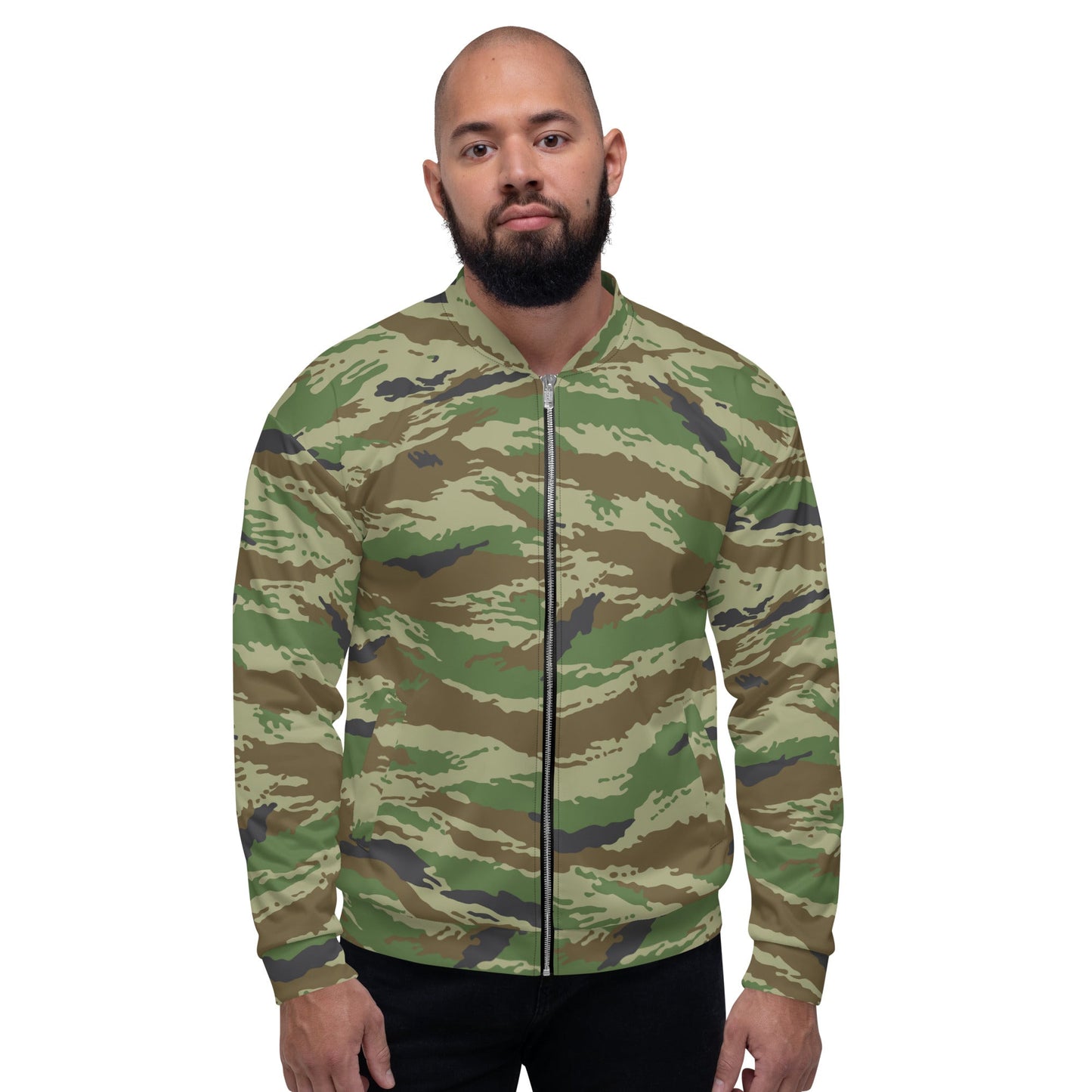 Russian Tiger Stripe Kamysh REX CAMO Unisex Bomber Jacket - Jackets