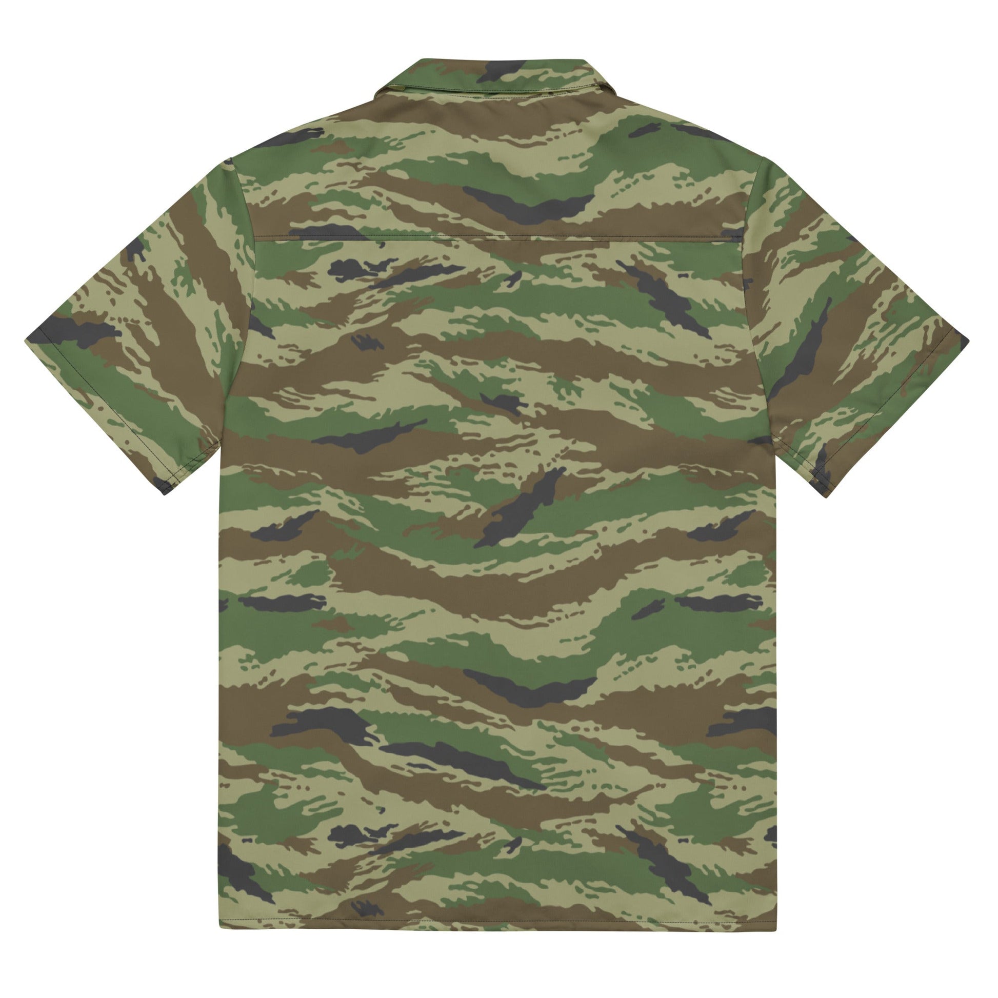 Russian Tiger Stripe Kamysh REX CAMO Unisex Short-Sleeve Button Shirt