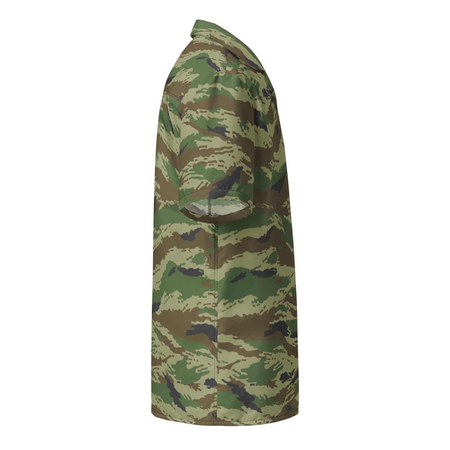 Russian Tiger Stripe Kamysh REX CAMO Unisex Short-Sleeve Button Shirt