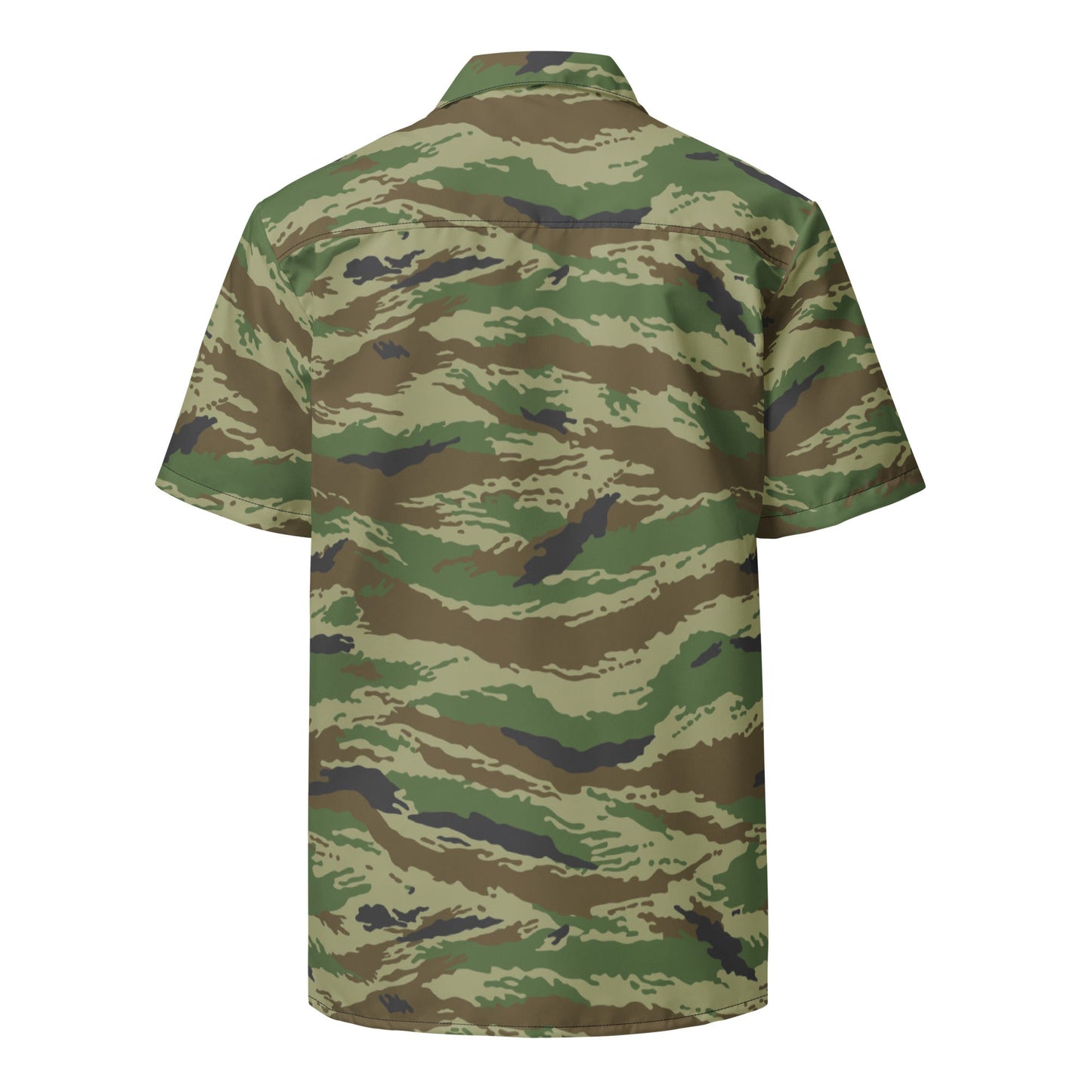 Russian Tiger Stripe Kamysh REX CAMO Unisex Short-Sleeve Button Shirt