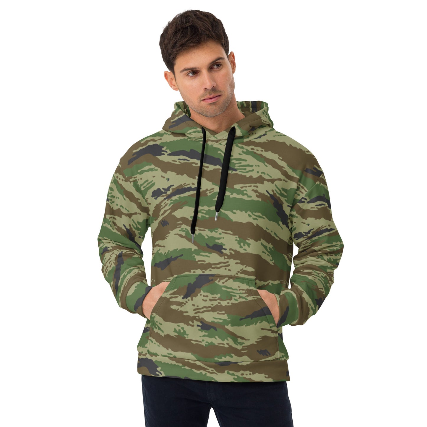 Russian Tiger Stripe Kamysh REX CAMO Unisex Hoodie - 2XS - Hoodies