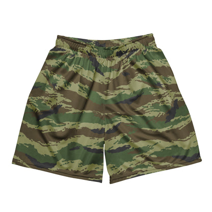 Russian Tiger Stripe Kamysh REX CAMO Unisex Mesh Shorts - 2XS