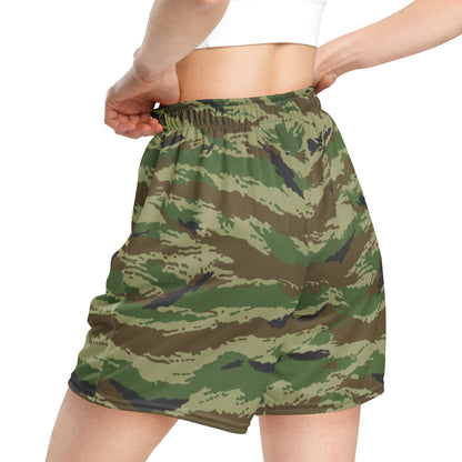 Russian Tiger Stripe Kamysh REX CAMO Unisex Mesh Shorts