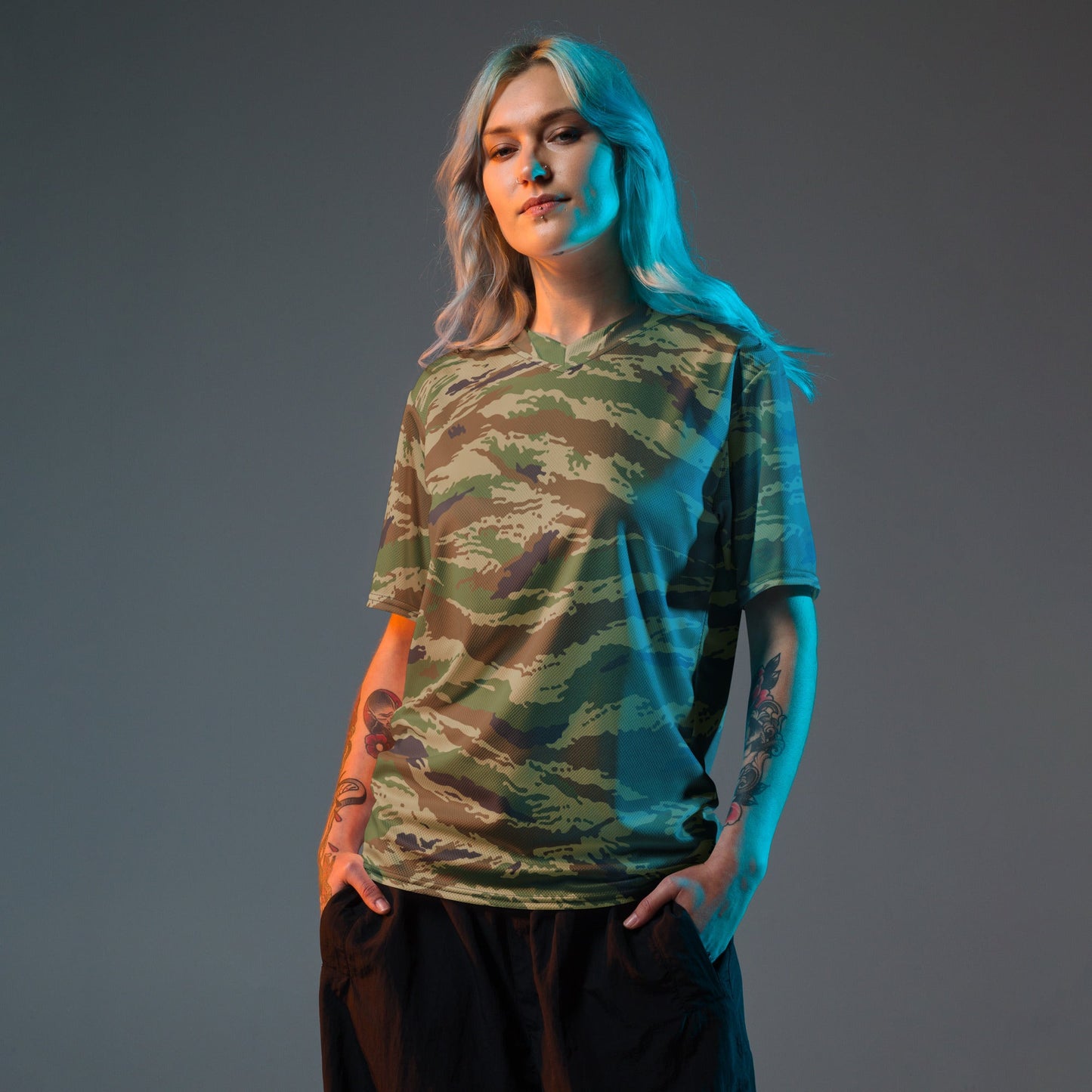 Russian Tiger Stripe Kamysh REX CAMO Unisex Sports Jersey