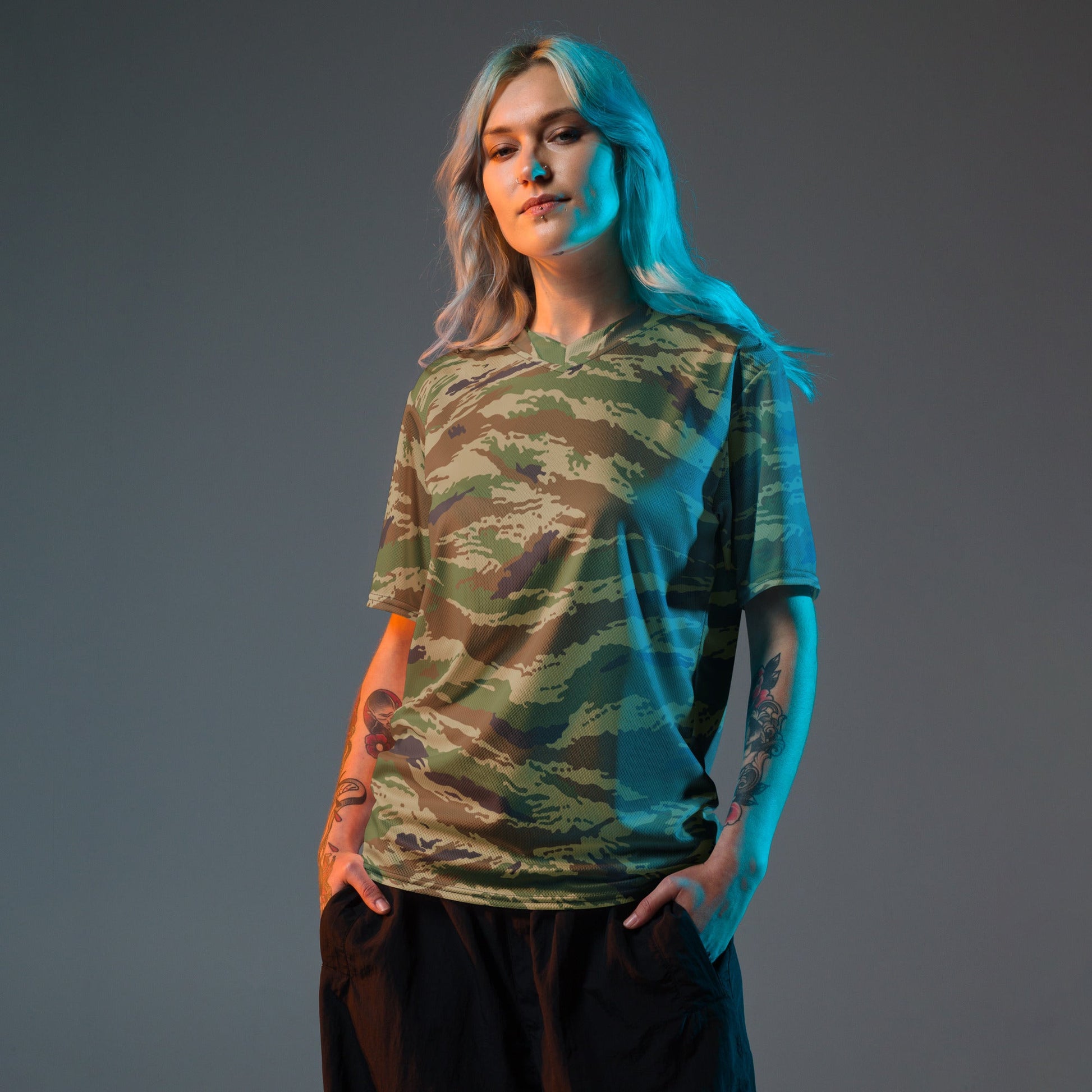 Russian Tiger Stripe Kamysh REX CAMO Unisex Sports Jersey