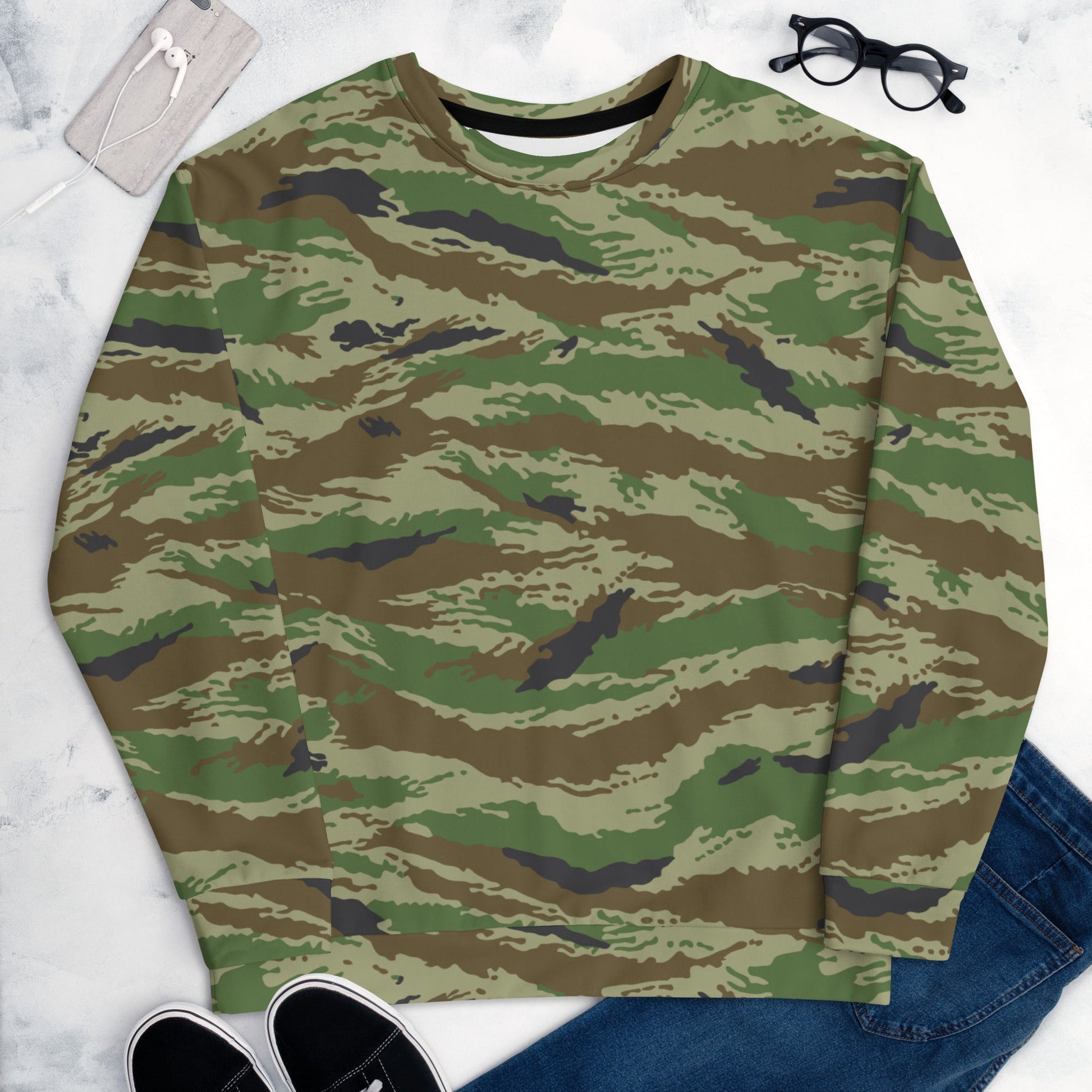 Russian Tiger Stripe Kamysh REX CAMO Unisex Sweatshirt - Sweatshirts