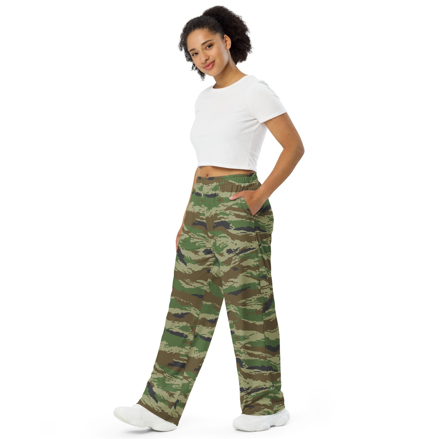 Russian Tiger Stripe Kamysh REX CAMO unisex wide-leg pants - Wide-leg Pants