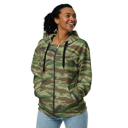 Russian Tiger Stripe Kamysh REX CAMO Unisex zip hoodie - Zip Hoodies