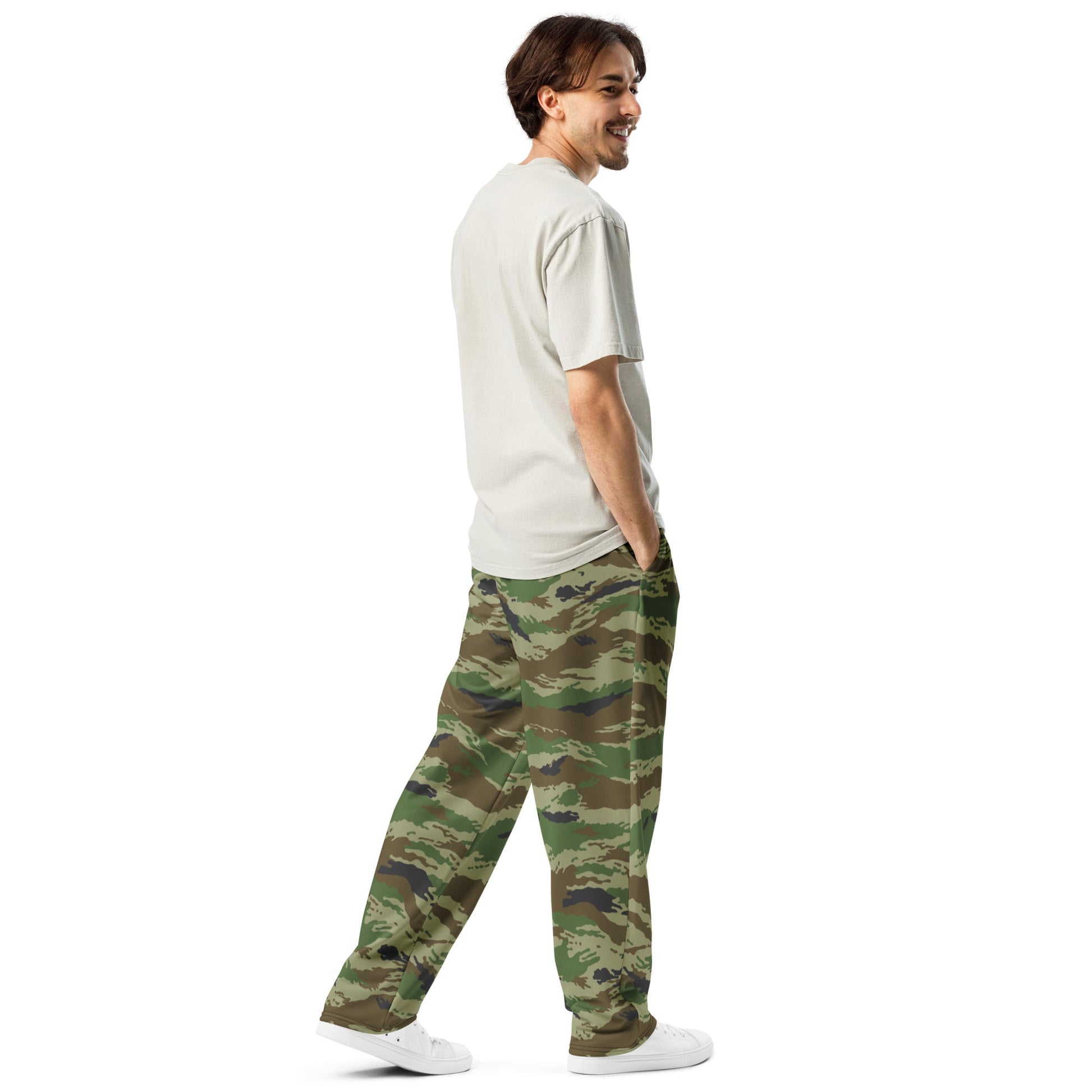 Russian Tiger Stripe Kamysh REX CAMO Wide-leg joggers - Joggers