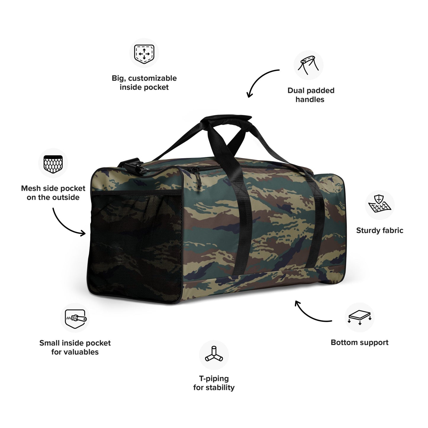 Russian Tiger Stripe Kamysh SPLAV CAMO Duffle bag - Bags