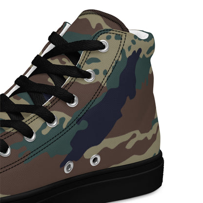 Russian Tiger Stripe Kamysh SPLAV CAMO Mens high top canvas shoes - High Top Canvas Shoes