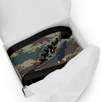 Russian Tiger Stripe Kamysh SPLAV CAMO Mens high top canvas shoes - High Top Canvas Shoes