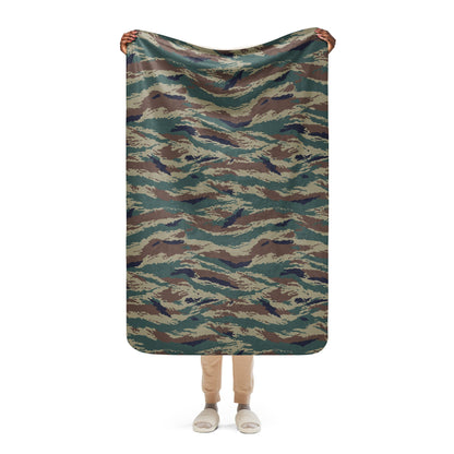 Russian Tiger Stripe Kamysh SPLAV CAMO Sherpa blanket - 37″×57″ - Blankets