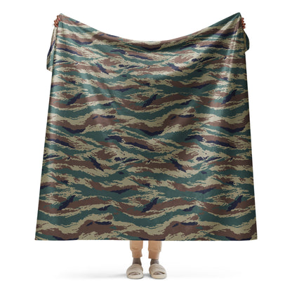 Russian Tiger Stripe Kamysh SPLAV CAMO Sherpa blanket - 60″×80″ - Blankets