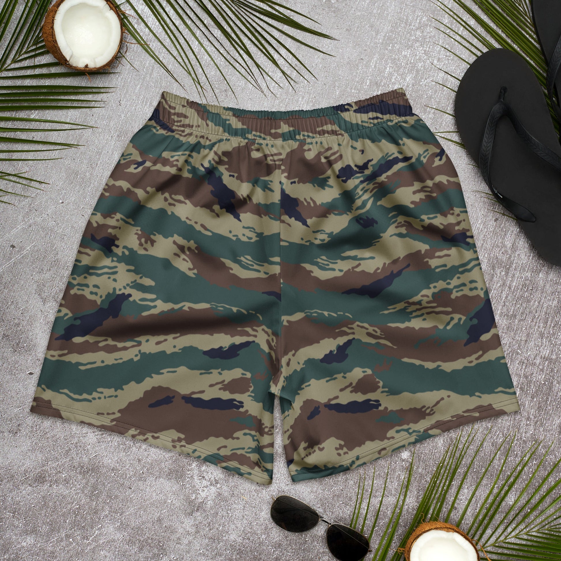 Russian Tiger Stripe Kamysh SPLAV CAMO Unisex Athletic Long Shorts