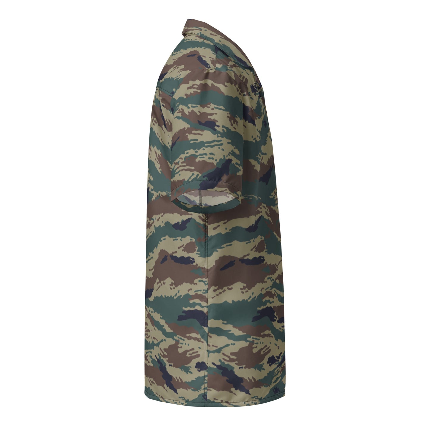 Russian Tiger Stripe Kamysh SPLAV CAMO Unisex Short-Sleeve Button Shirt