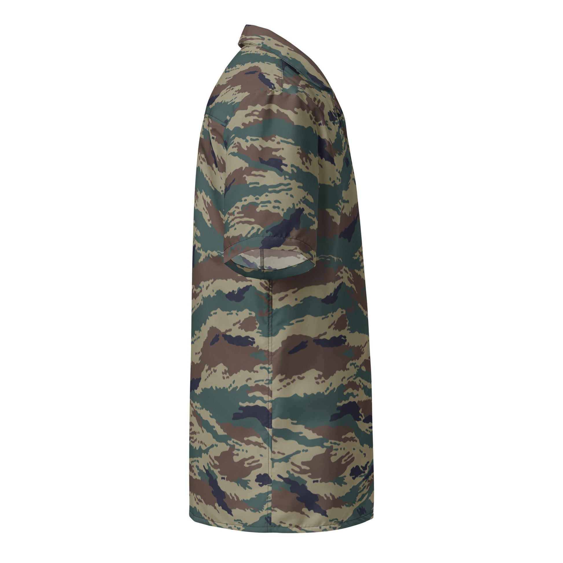 Russian Tiger Stripe Kamysh SPLAV CAMO Unisex Short-Sleeve Button Shirt