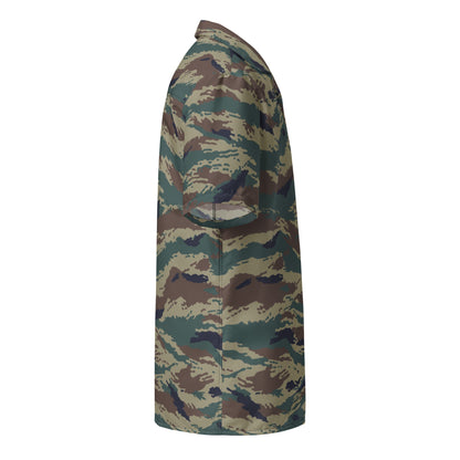 Russian Tiger Stripe Kamysh SPLAV CAMO Unisex Short-Sleeve Button Shirt