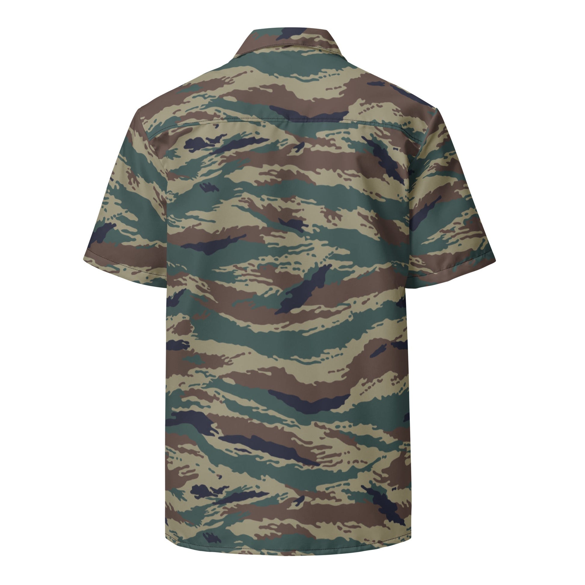 Russian Tiger Stripe Kamysh SPLAV CAMO Unisex Short-Sleeve Button Shirt