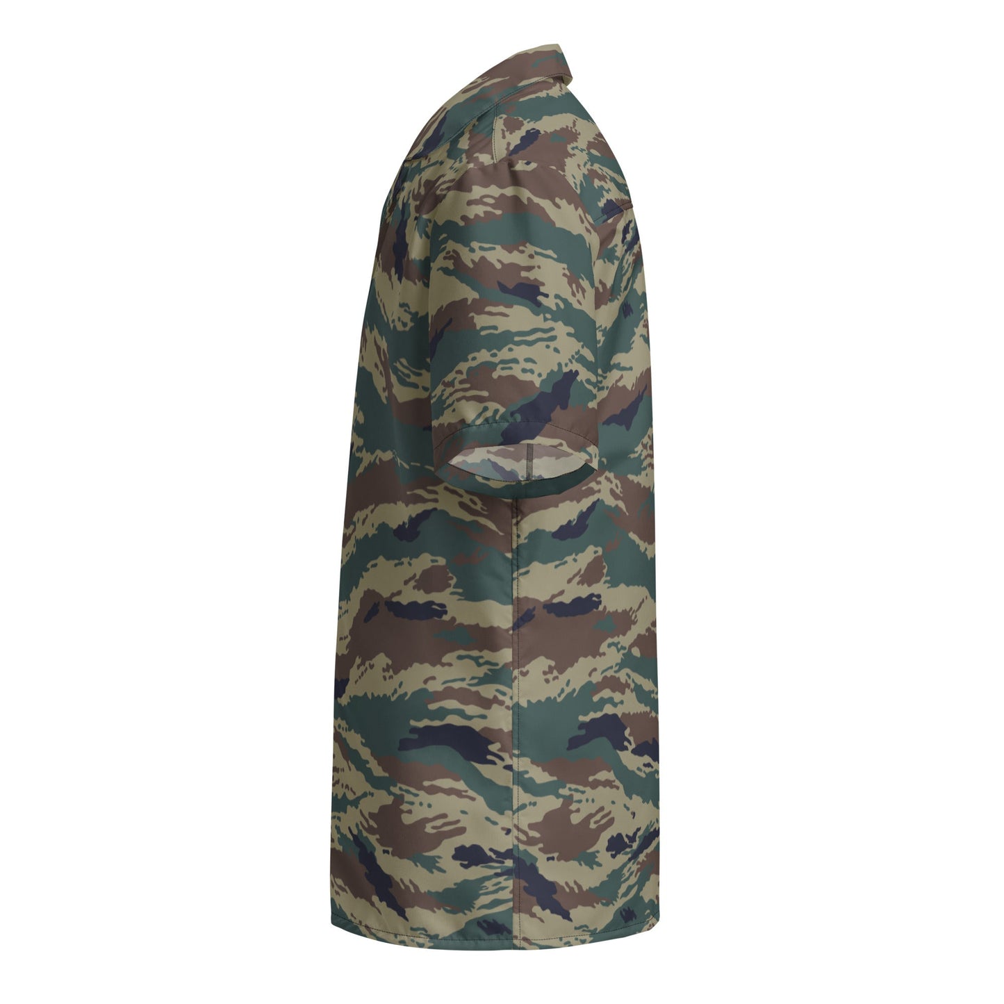 Russian Tiger Stripe Kamysh SPLAV CAMO Unisex Short-Sleeve Button Shirt