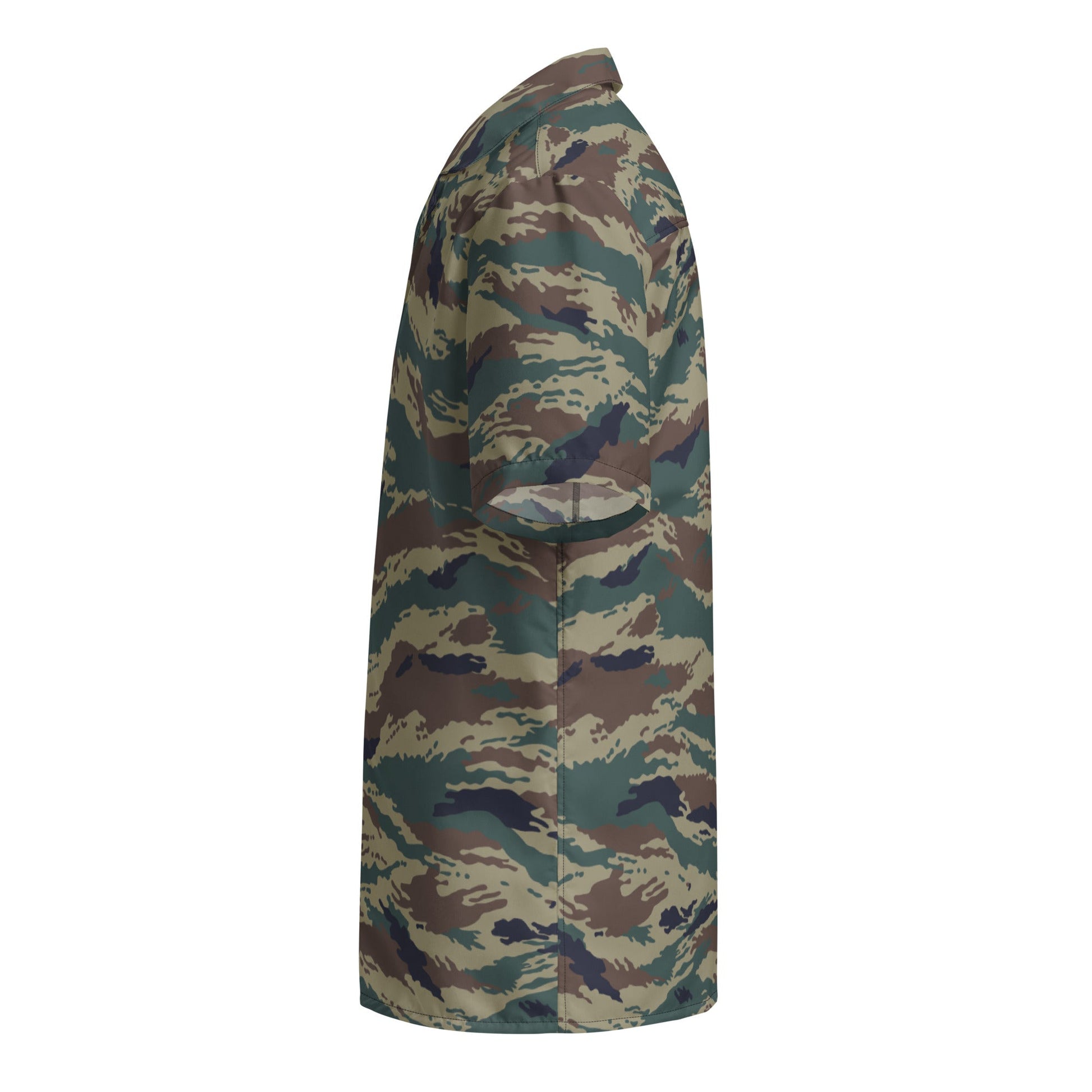 Russian Tiger Stripe Kamysh SPLAV CAMO Unisex Short-Sleeve Button Shirt