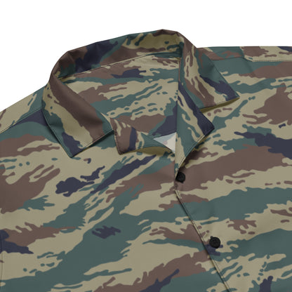 Russian Tiger Stripe Kamysh SPLAV CAMO Unisex Short-Sleeve Button Shirt
