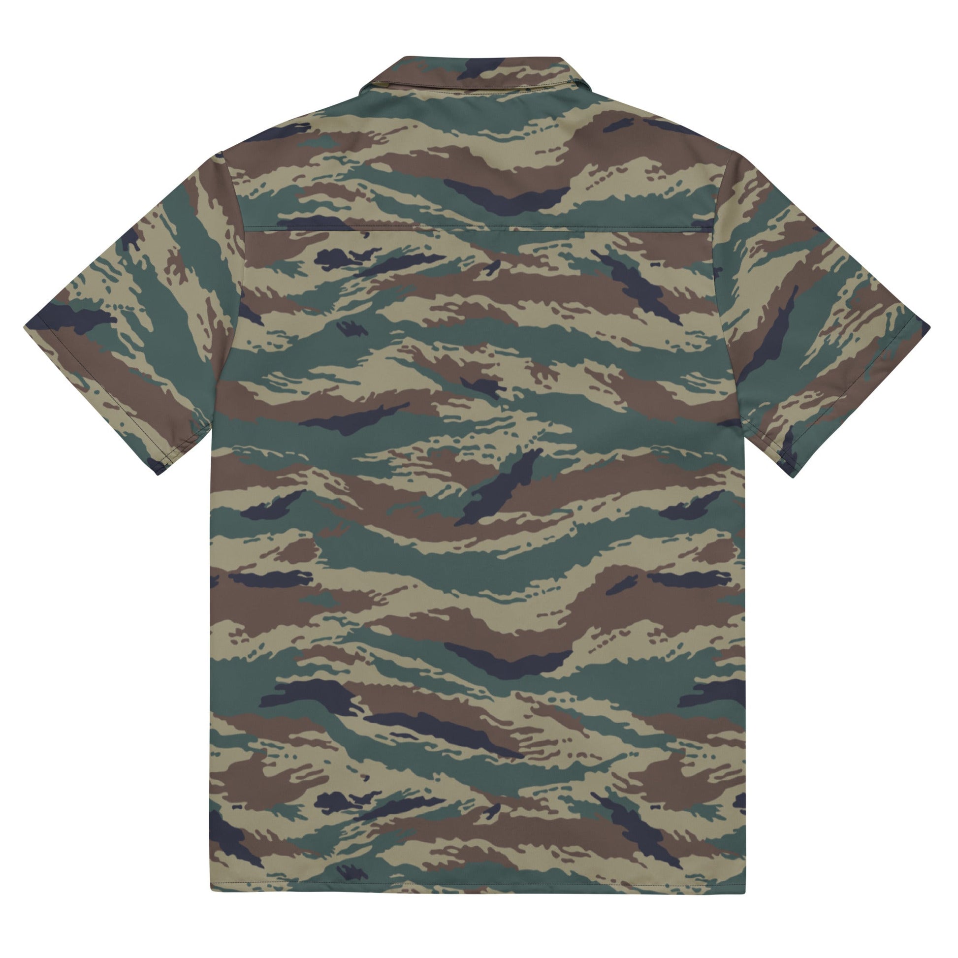 Russian Tiger Stripe Kamysh SPLAV CAMO Unisex Short-Sleeve Button Shirt