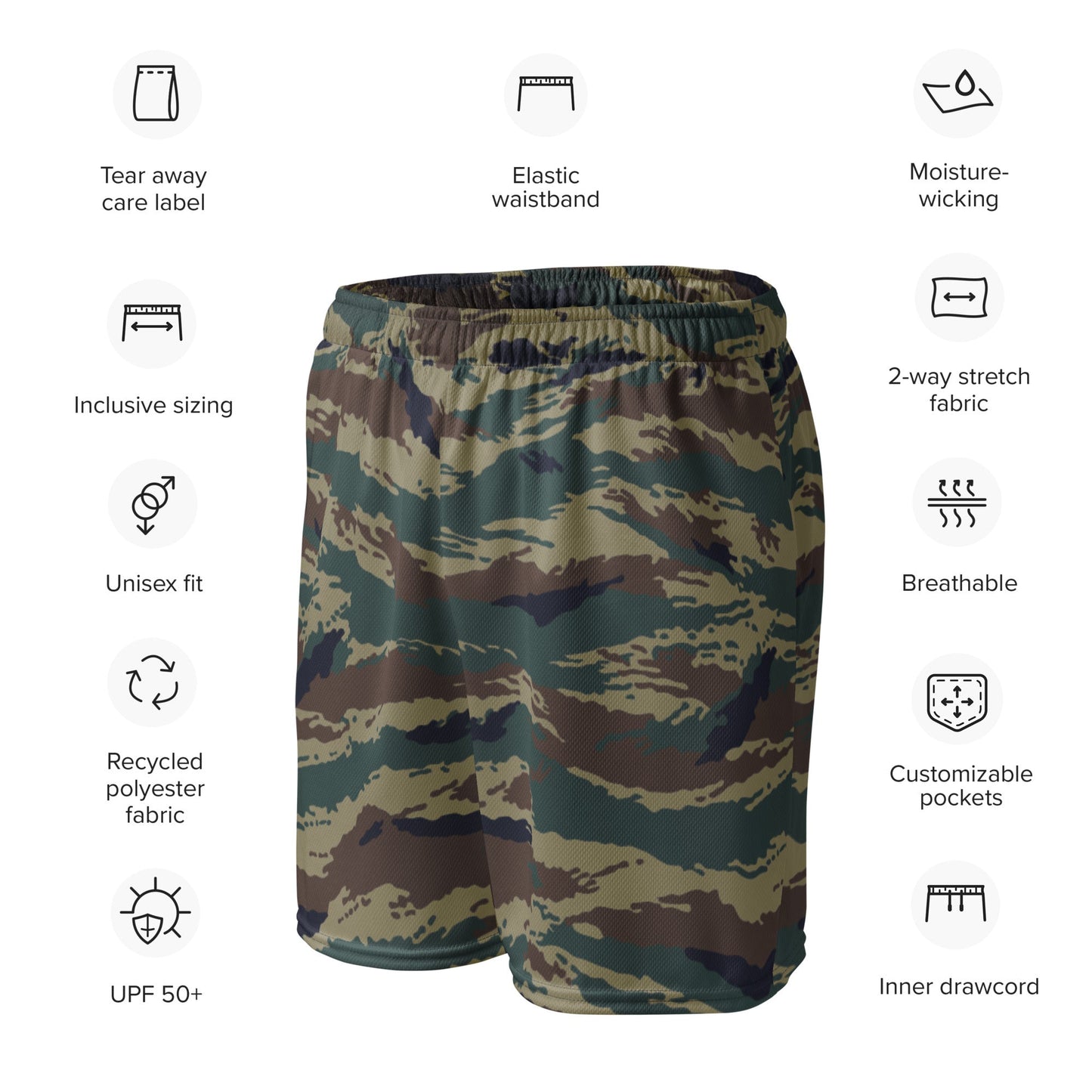 Russian Tiger Stripe Kamysh SPLAV CAMO Unisex mesh shorts - Mesh Shorts