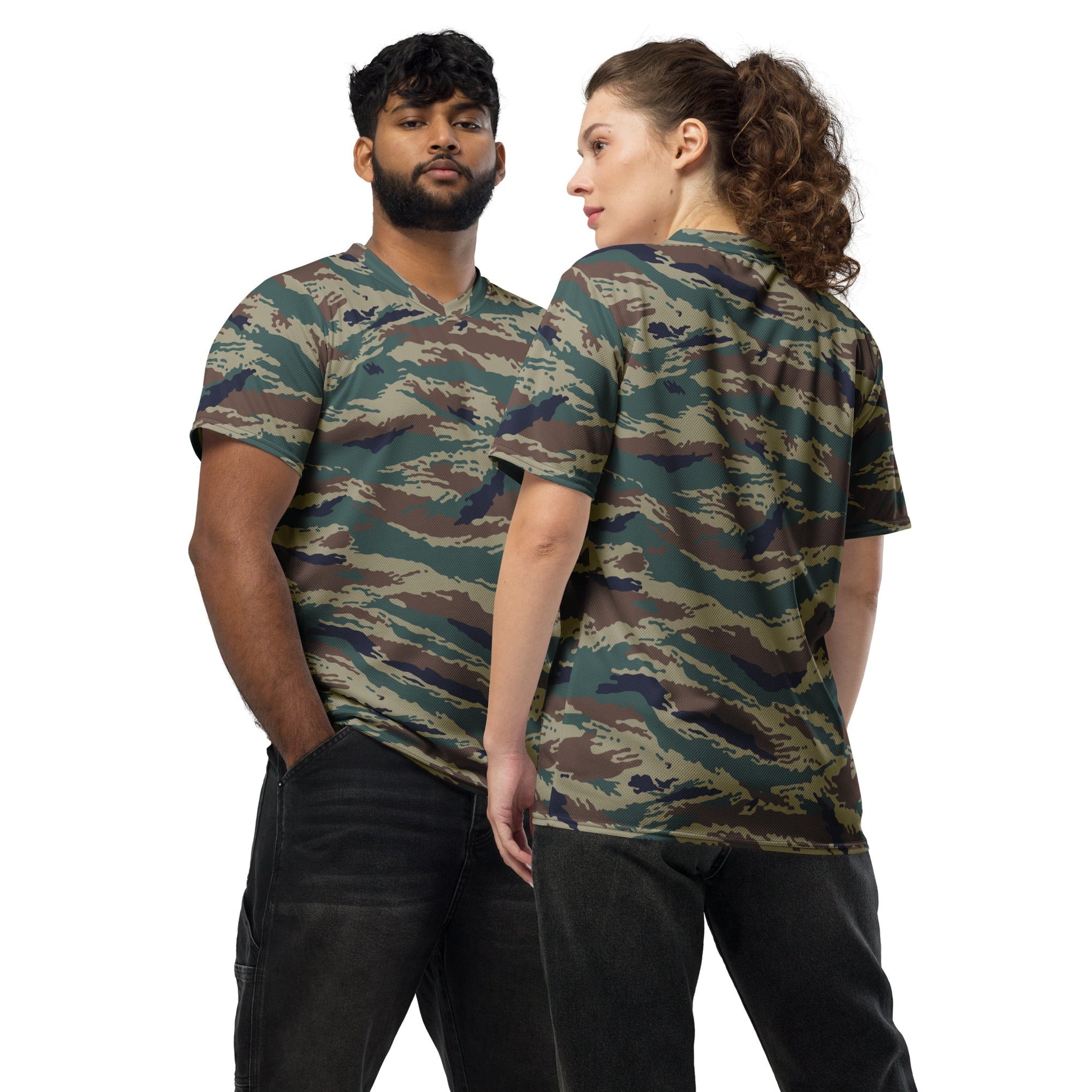 Russian Tiger Stripe Kamysh SPLAV CAMO unisex sports jersey - 2XS - Sports Jerseys