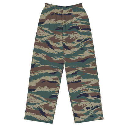 Russian Tiger Stripe Kamysh SPLAV CAMO unisex wide-leg pants - 2XS - Wide-leg Pants
