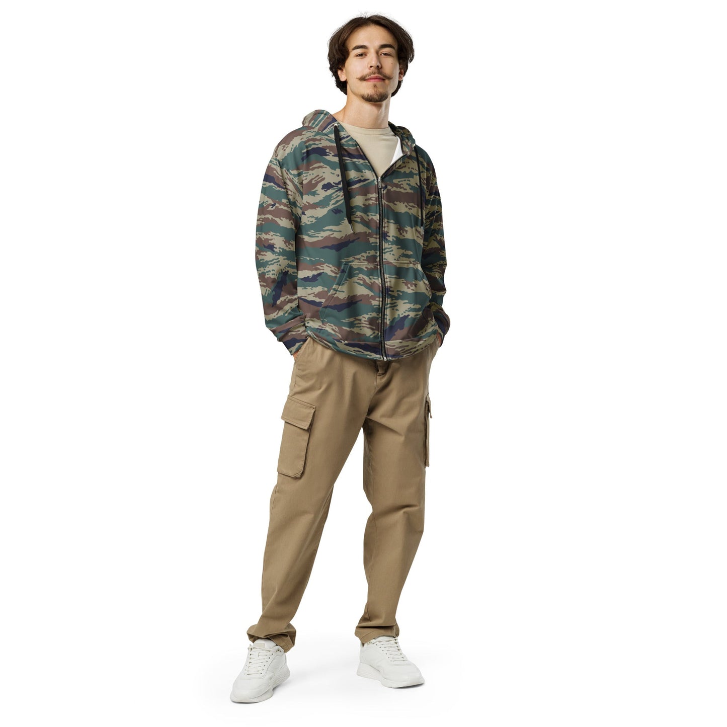 Russian Tiger Stripe Kamysh SPLAV CAMO Unisex Zip Hoodie
