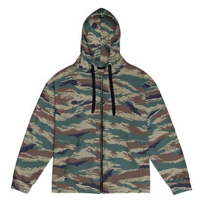 Russian Tiger Stripe Kamysh SPLAV CAMO Unisex Zip Hoodie - 2XS