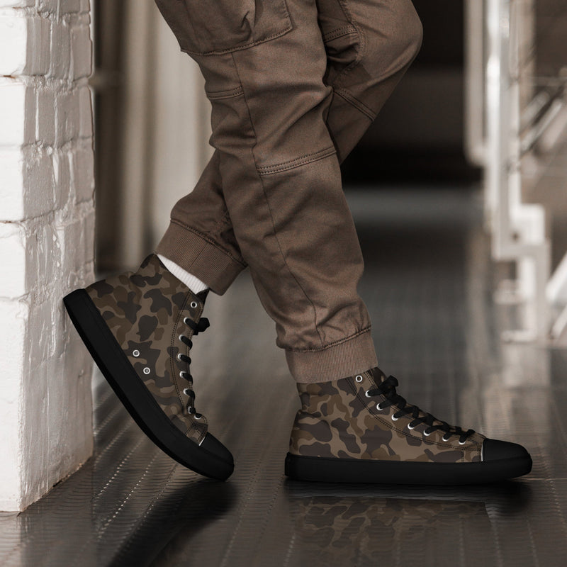 TTsKO Brown Russian CAMO Mens High-Top Canvas Shoes - 5
