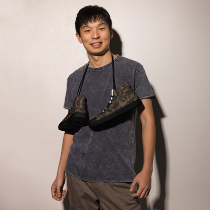 Russian TTsKO Brown CAMO Mens high top canvas shoes - High Top Canvas Shoes