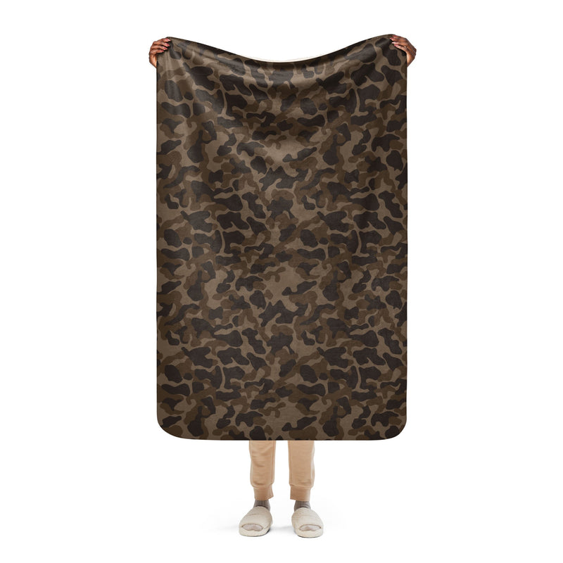 TTsKO Brown Russian CAMO Sherpa Blanket - 37″×57″