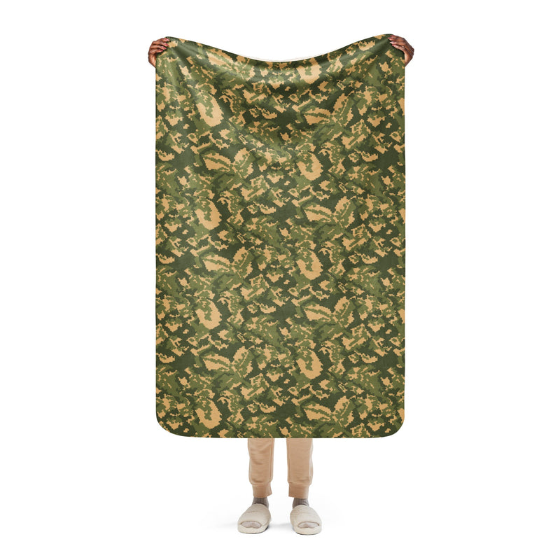 TTsMKK Tri-Color Russian CAMO Sherpa Blanket - 37″×57″