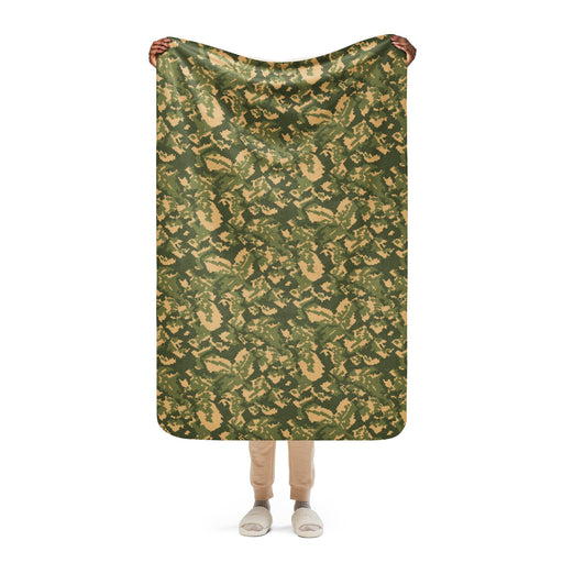 TTsMKK Tri-Color Russian CAMO Sherpa Blanket - 37″×57″