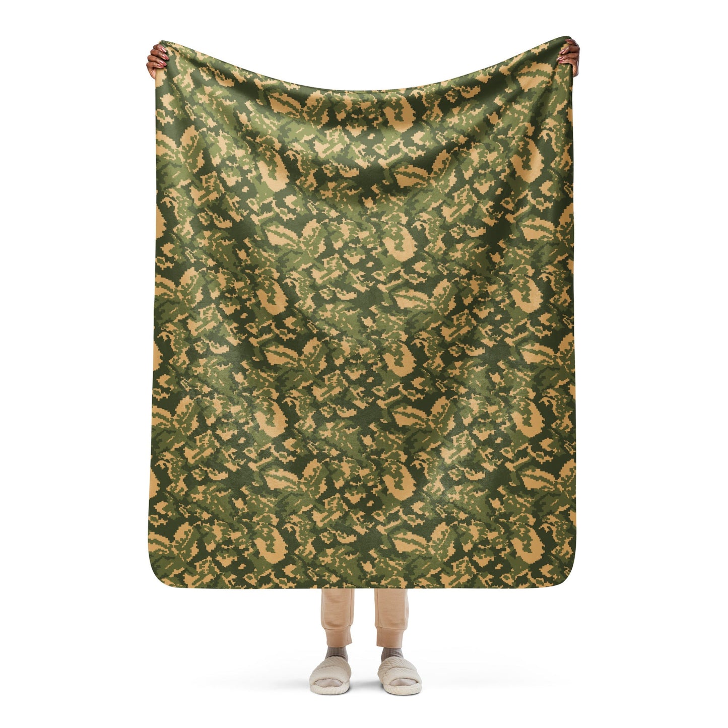 Russian TTsMKK Disruptive Tri Color CAMO Sherpa Blanket - 50″×60″