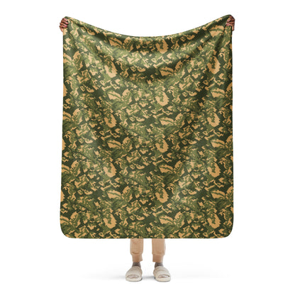 Russian TTsMKK Disruptive Tri Color CAMO Sherpa Blanket - 50″×60″