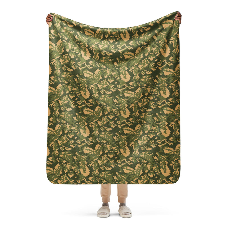 TTsMKK Tri-Color Russian CAMO Sherpa Blanket - 50″×60″